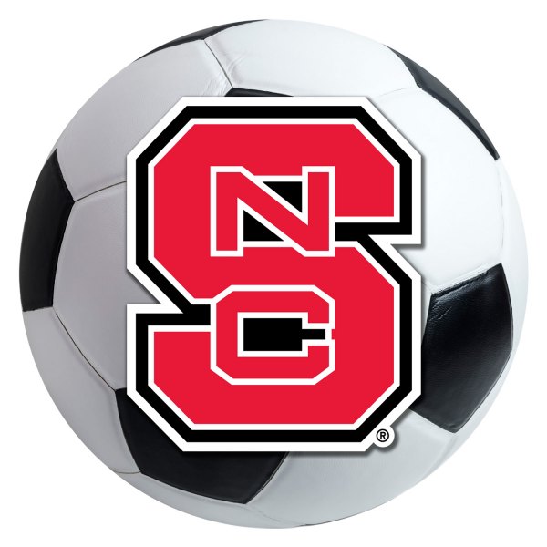 FanMats® - North Carolina State University 27" Dia Nylon Face Soccer Ball Floor Mat with "NCS" Primary Logo