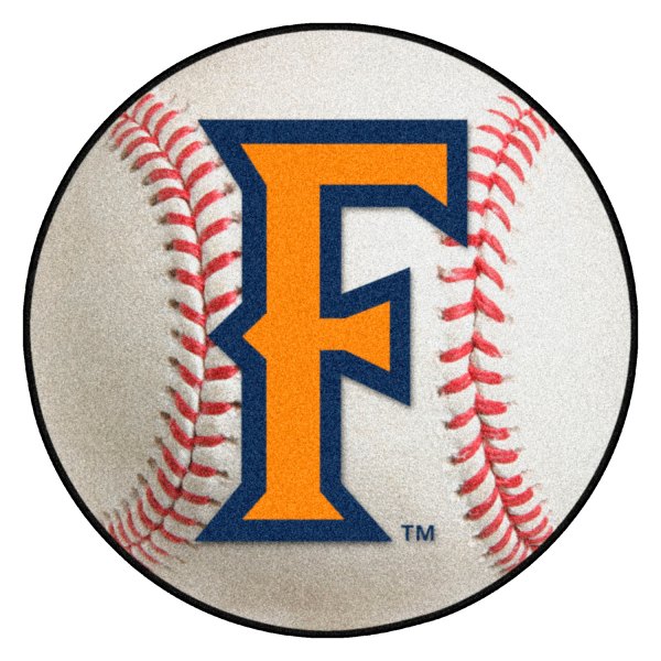 FanMats® - Cal State University (Fullerton) 27" Dia Nylon Face Baseball Ball Floor Mat with "Stylized F" Logo