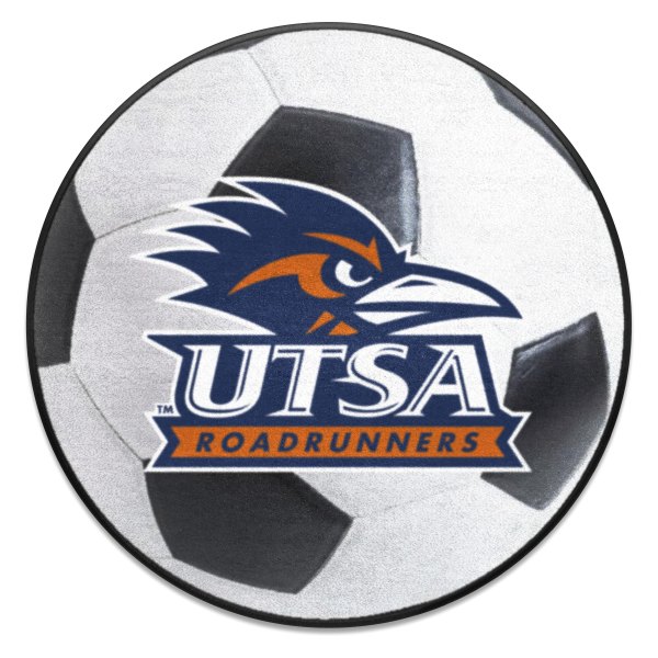 FanMats® - University of Texas (San Antonio) 27" Dia Nylon Face Soccer Ball Floor Mat with "Roadrunner Head & Wordmark" Logo