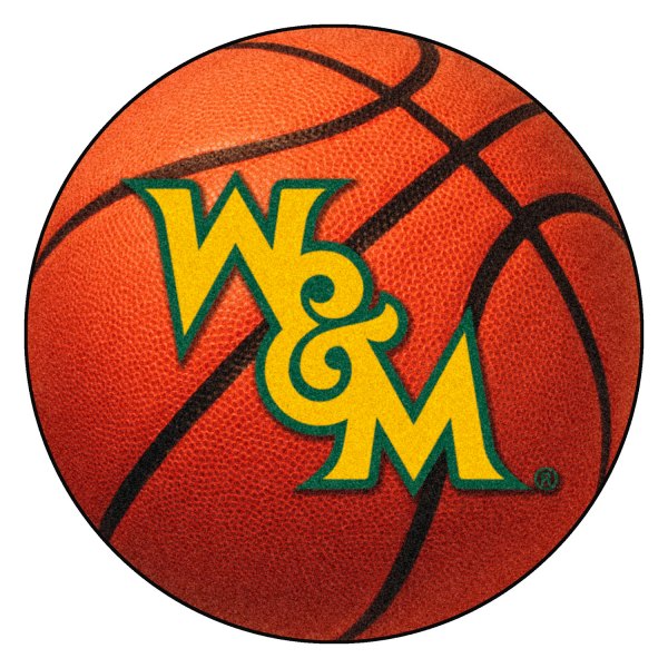 FanMats® - College of William & Mary 27" Dia Nylon Face Basketball Ball Floor Mat with "W&M" Logo