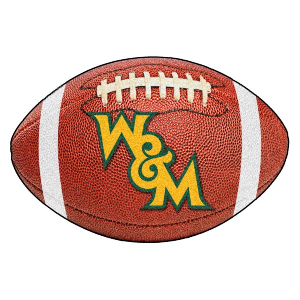 FanMats® - College of William & Mary 20.5" x 32.5" Nylon Face Football Ball Floor Mat with "W&M" Logo