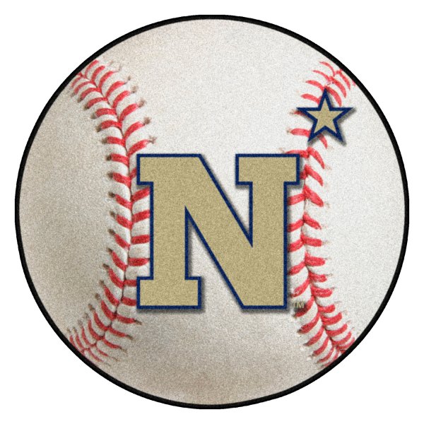 FanMats® - U.S. Naval Academy 27" Dia Nylon Face Baseball Ball Floor Mat with "N" Primary Logo
