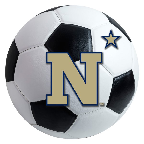 FanMats® - U.S. Naval Academy 27" Dia Nylon Face Soccer Ball Floor Mat with "N" Primary Logo