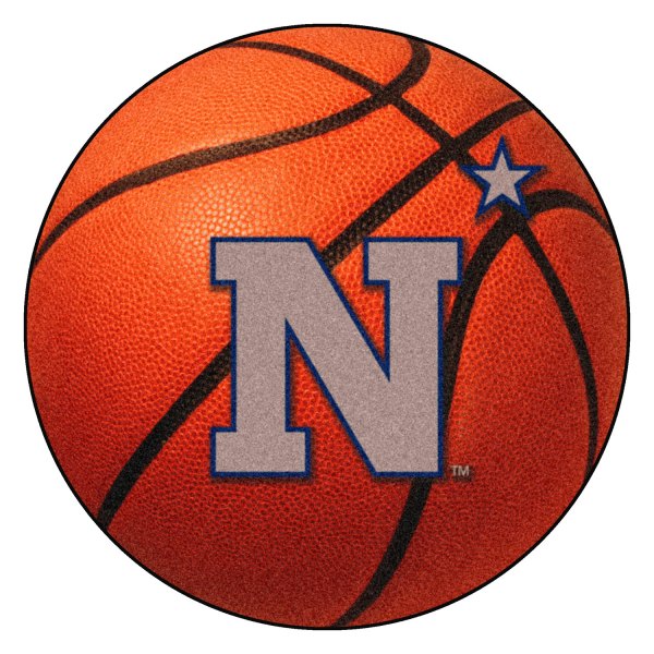 FanMats® - U.S. Naval Academy 27" Dia Nylon Face Basketball Ball Floor Mat with "N" Primary Logo