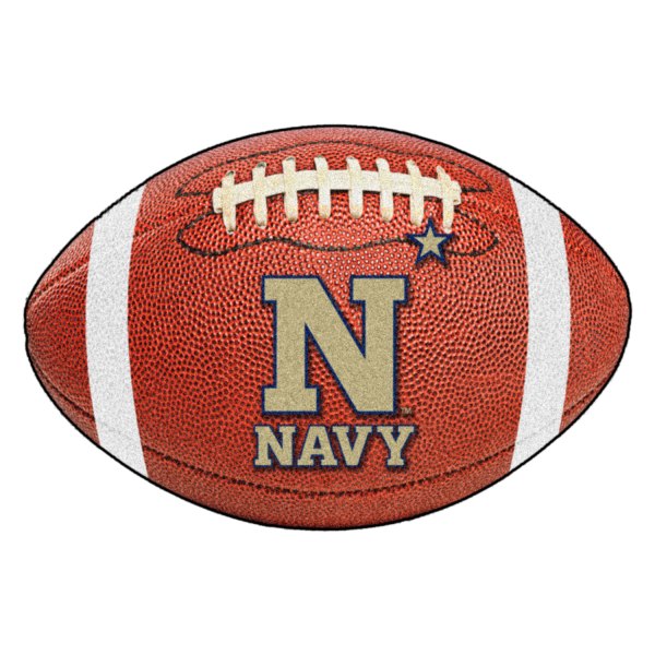FanMats® - U.S. Naval Academy 20.5" x 32.5" Nylon Face Football Ball Floor Mat with "N" Primary Logo