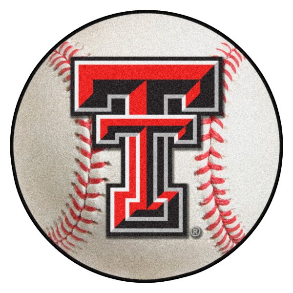 FanMats® - Texas Tech University 27" Dia Nylon Face Baseball Ball Floor Mat with "TT" Logo