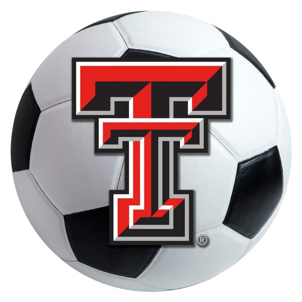 FanMats® - Texas Tech University 27" Dia Nylon Face Soccer Ball Floor Mat with "TT" Logo