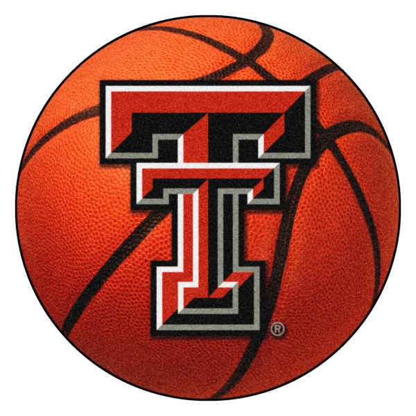 FanMats® - Texas Tech University 27" Dia Nylon Face Basketball Ball Floor Mat with "TT" Logo