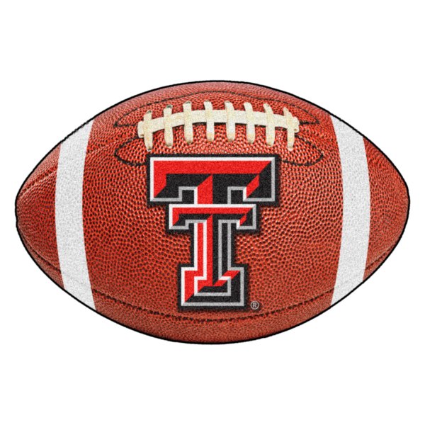 FanMats® - Texas Tech University 20.5" x 32.5" Nylon Face Football Ball Floor Mat with "TT" Logo