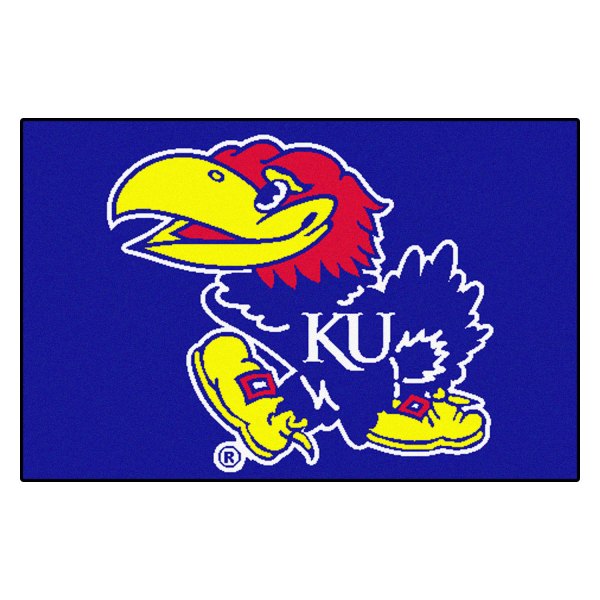 FanMats® - University of Kansas 19" x 30" Nylon Face Starter Mat with "KU Bird" Logo