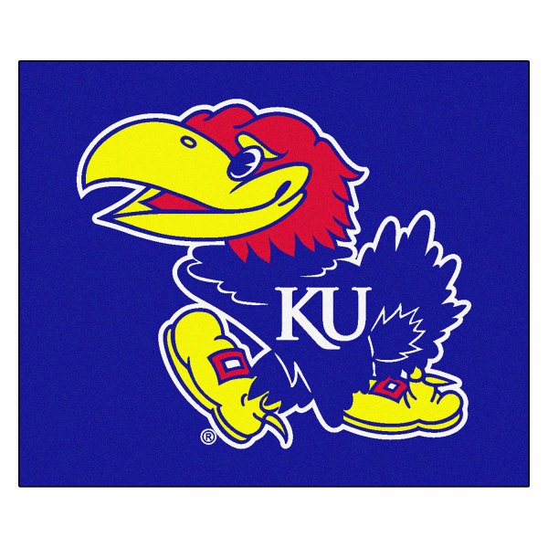FanMats® - University of Kansas 59.5" x 71" Nylon Face Tailgater Mat with "KU Bird" Logo