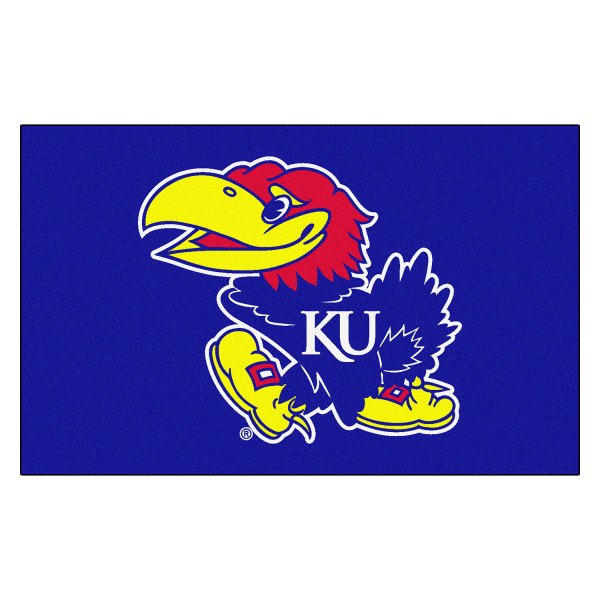 FanMats® - University of Kansas 60" x 96" Nylon Face Ulti-Mat with "KU Bird" Logo