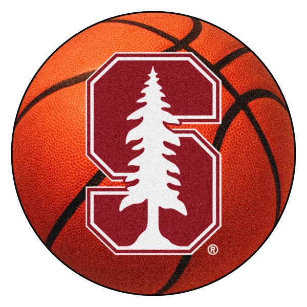 FanMats® - Stanford University 27" Dia Nylon Face Basketball Ball Floor Mat with "S with Cardinal" Logo