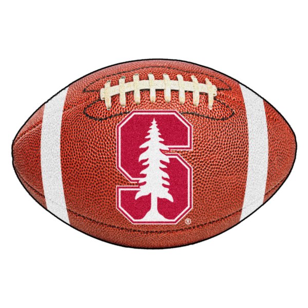 FanMats® - Stanford University 20.5" x 32.5" Nylon Face Football Ball Floor Mat with "S with Cardinal" Logo