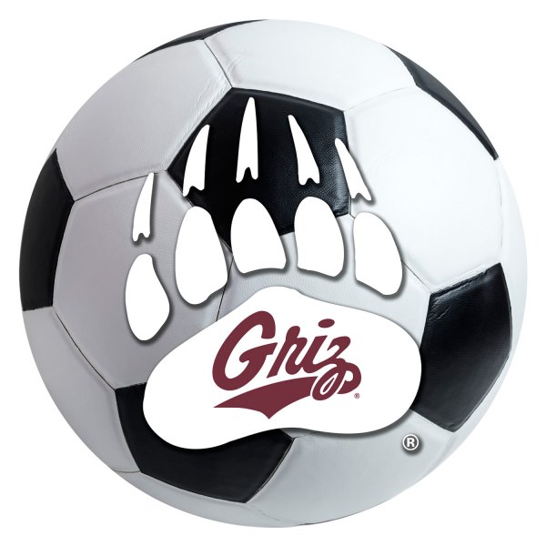 FanMats® - University of Montana 27" Dia Nylon Face Soccer Ball Floor Mat with "Bear Claw" Logo