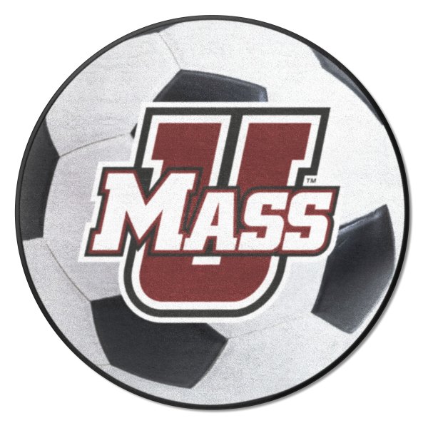 FanMats® - University of Massachusetts 27" Dia Nylon Face Soccer Ball Floor Mat with "U MASS" Logo
