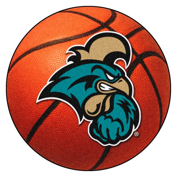 FanMats® - Coastal Carolina University 27" Dia Nylon Face Basketball Ball Floor Mat with "Chanticleer" Logo