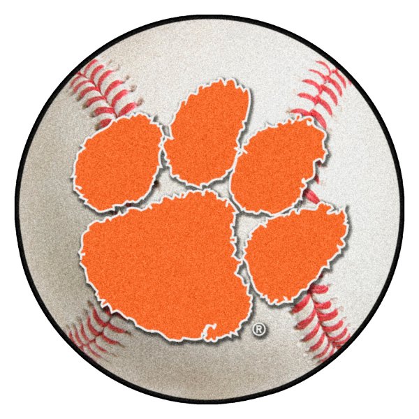 FanMats® - Clemson University 27" Dia Nylon Face Baseball Ball Floor Mat with "Paw Print" Logo