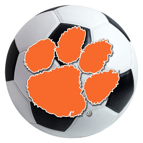 FanMats® - Clemson University 27" Dia Nylon Face Soccer Ball Floor Mat with "Paw Print" Logo