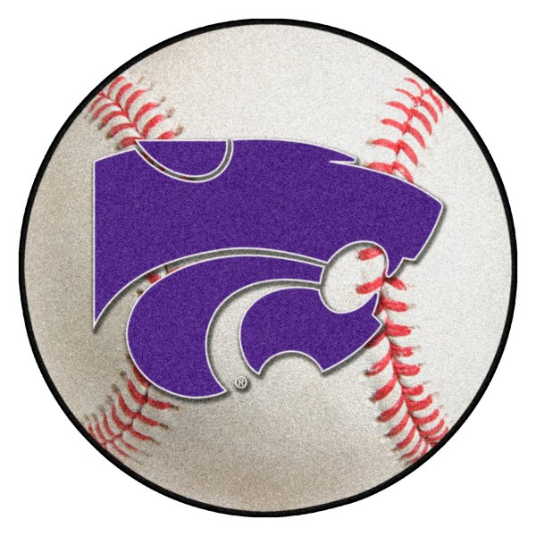 FanMats® - Kansas State University 27" Dia Nylon Face Baseball Ball Floor Mat with "Wildcat" Logo