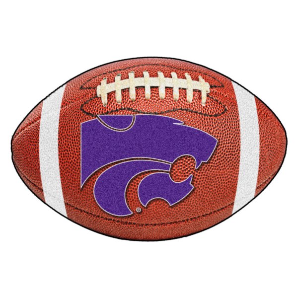 FanMats® - Kansas State University 20.5" x 32.5" Nylon Face Football Ball Floor Mat with "Wildcat" Logo