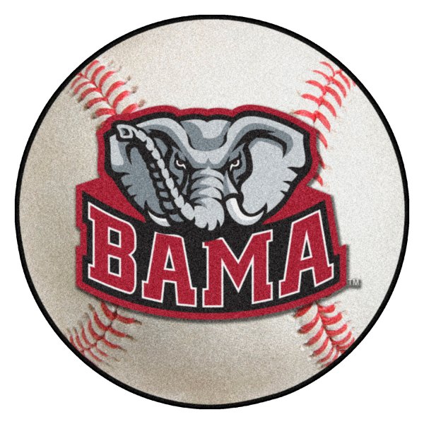 FanMats® - University of Alabama 27" Dia Nylon Face Baseball Ball Floor Mat with "Bama" Logo