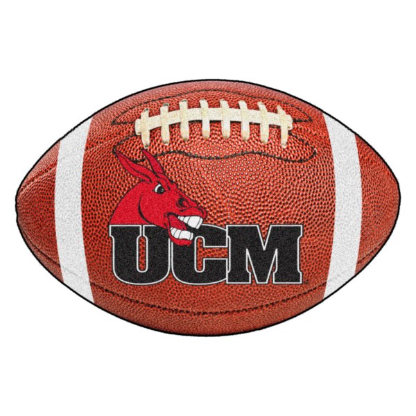 FanMats® - University of Central Missouri 20.5" x 32.5" Nylon Face Football Ball Floor Mat with "Mule & UCM" Logo