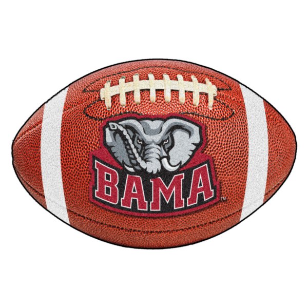 FanMats® - University of Alabama 20.5" x 32.5" Nylon Face Football Ball Floor Mat with "Bama" Logo