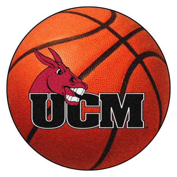 FanMats® - University of Central Missouri 27" Dia Nylon Face Basketball Ball Floor Mat with "Mule & UCM" Logo