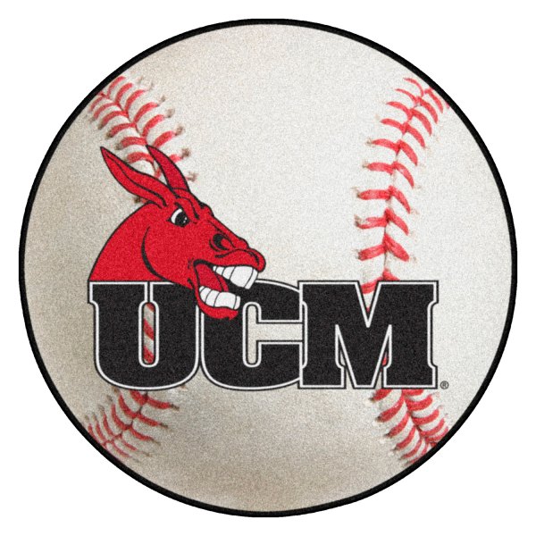 FanMats® - University of Central Missouri 27" Dia Nylon Face Baseball Ball Floor Mat with "Mule & UCM" Logo