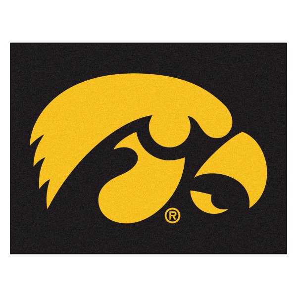 FanMats® - University of Iowa 33.75" x 42.5" Nylon Face All-Star Floor Mat with "Hawkeye" Logo