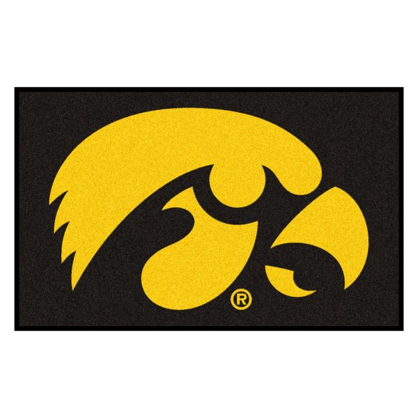 FanMats® - University of Iowa 60" x 96" Nylon Face Ulti-Mat with "Hawkeye" Logo