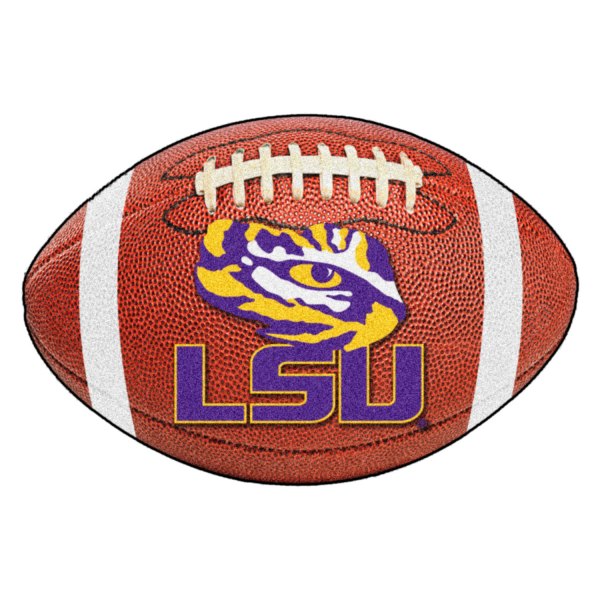 FanMats® - Louisiana State University 20.5" x 32.5" Nylon Face Football Ball Floor Mat with "LSU" Wordmark