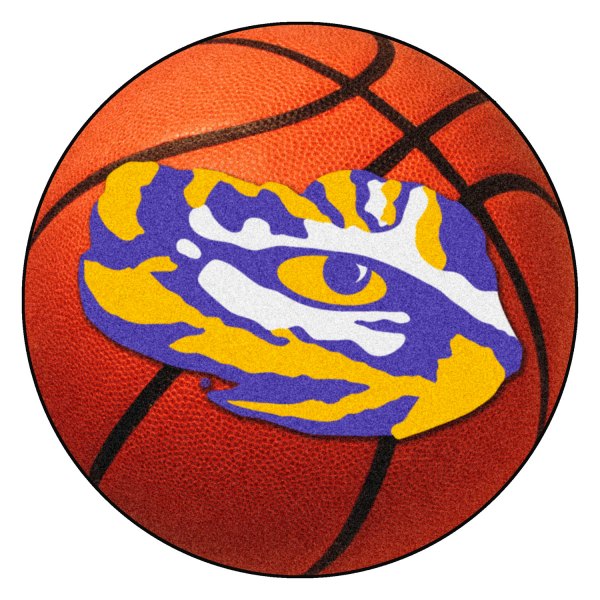FanMats® - Louisiana State University 27" Dia Nylon Face Basketball Ball Floor Mat with "Tiger Eye" Logo