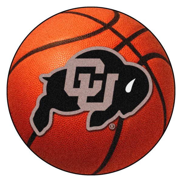 FanMats® - University of Colorado 27" Dia Nylon Face Basketball Ball Floor Mat with "CU & Buffalo" Logo