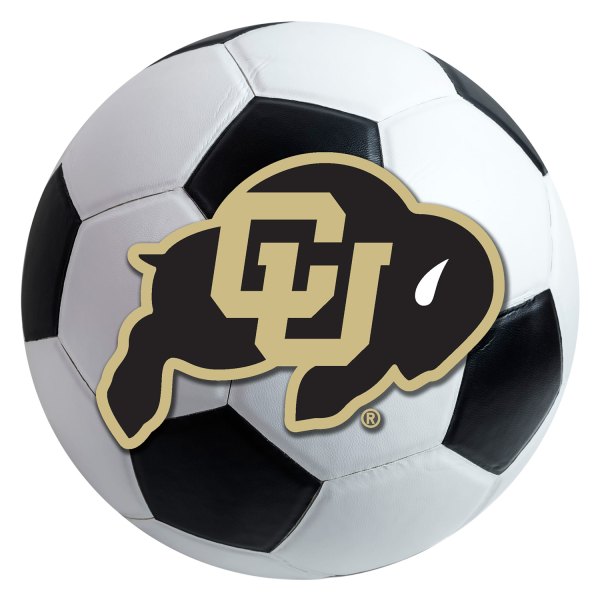 FanMats® - University of Colorado 27" Dia Nylon Face Soccer Ball Floor Mat with "CU & Buffalo" Logo
