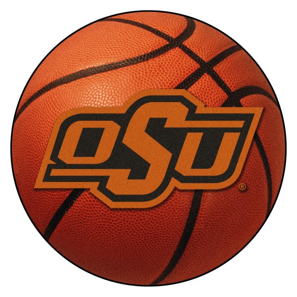 FanMats® - Oklahoma State University 27" Dia Nylon Face Basketball Ball Floor Mat with "OSU" Logo