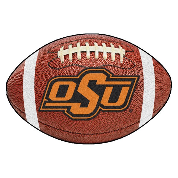 FanMats® - Oklahoma State University 20.5" x 32.5" Nylon Face Football Ball Floor Mat with "OSU" Logo