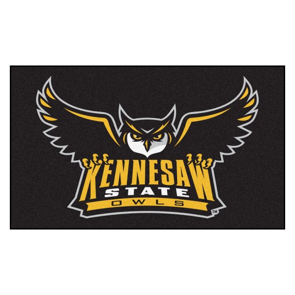 FanMats® - Kennesaw State University 19" x 30" Nylon Face Starter Mat with "Owl" Logo & Wordmark