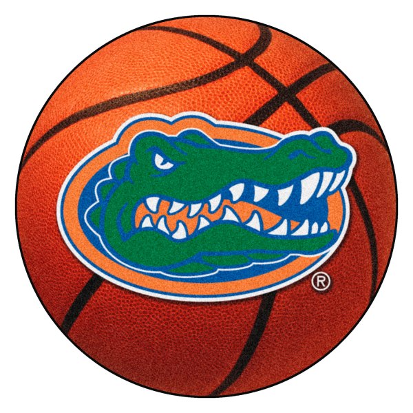 FanMats® - University of Florida 27" Dia Nylon Face Basketball Ball Floor Mat with "Gator Head" Logo