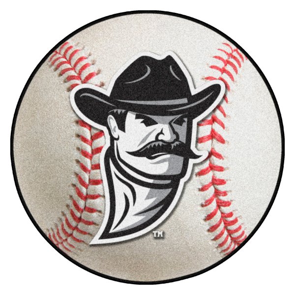 FanMats® - New Mexico State University 27" Dia Nylon Face Baseball Ball Floor Mat with "Pistol Pete" Logo