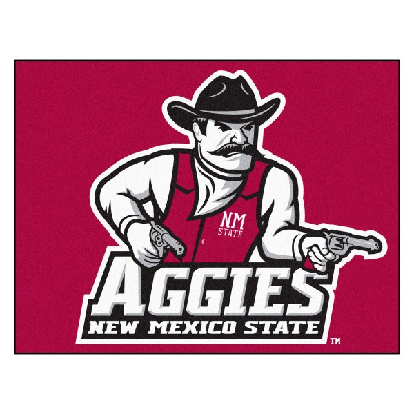FanMats® - New Mexico State University 33.75" x 42.5" Nylon Face All-Star Floor Mat with "Pistol Pete" Logo & Wordmark