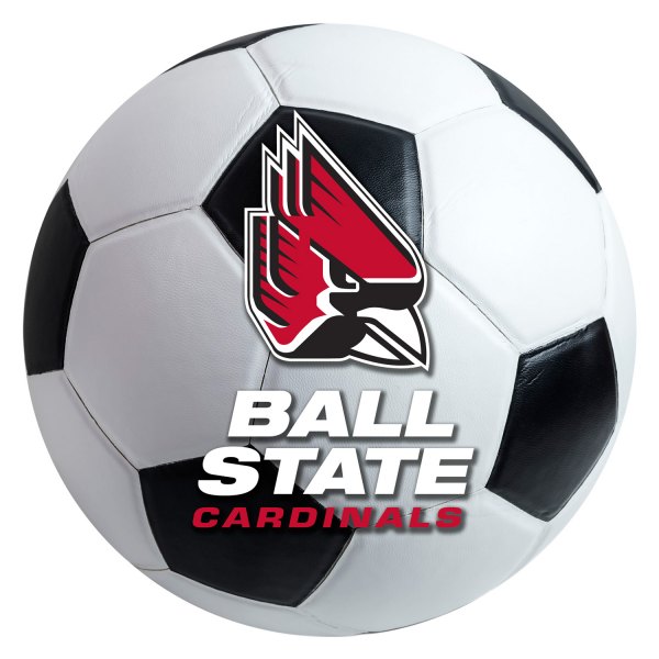 FanMats® - Ball State University 27" Dia Nylon Face Soccer Ball Floor Mat with "Cardinal" Logo