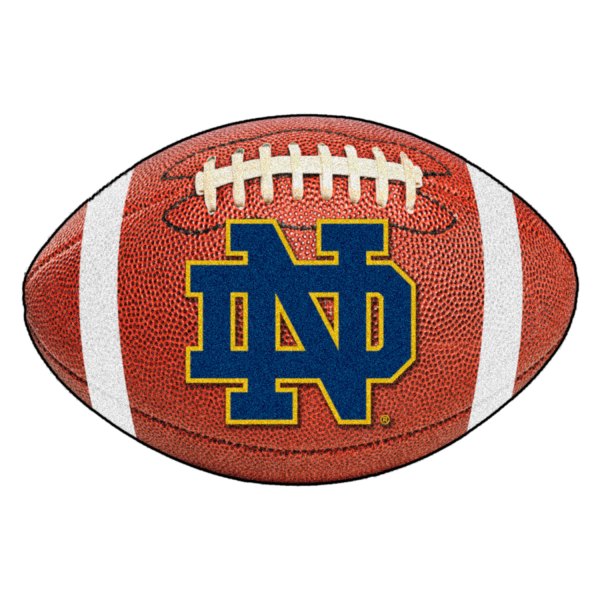 FanMats® - Notre Dame 20.5" x 32.5" Nylon Face Football Ball Floor Mat with "ND" Logo