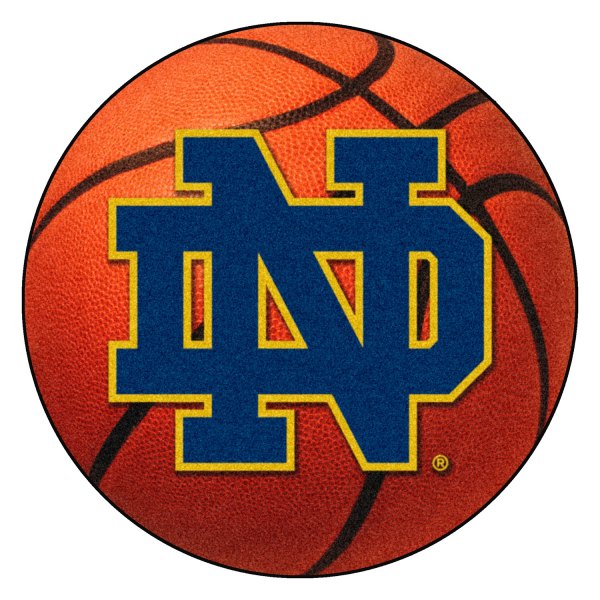 FanMats® - Notre Dame 27" Dia Nylon Face Basketball Ball Floor Mat with "ND" Logo