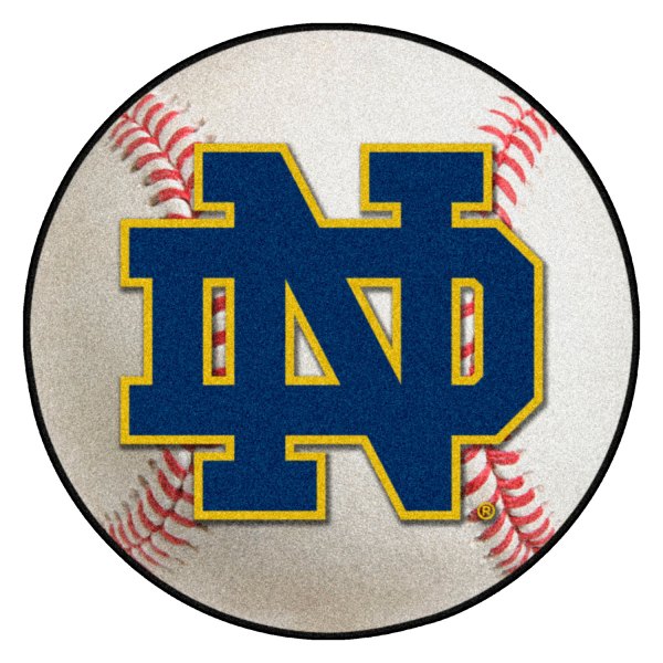 FanMats® - Notre Dame 27" Dia Nylon Face Baseball Ball Floor Mat with "ND" Logo
