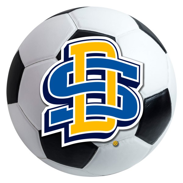 FanMats® - South Dakota State University 27" Dia Nylon Face Soccer Ball Floor Mat with "Interlocked SD" Logo