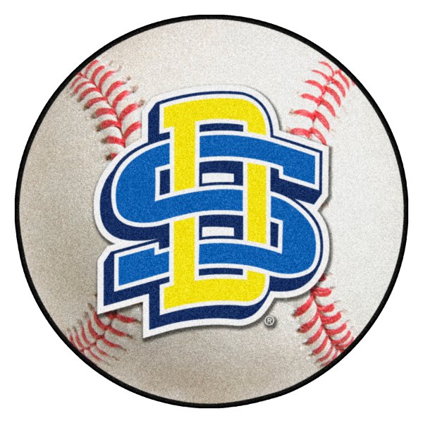 FanMats® - South Dakota State University 27" Dia Nylon Face Baseball Ball Floor Mat with "Interlocked SD" Logo