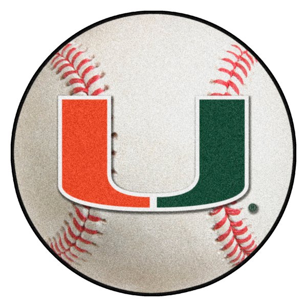 FanMats® - Oakland Athletics 27" Dia Nylon Face Baseball Ball Floor Mat with "U" Logo