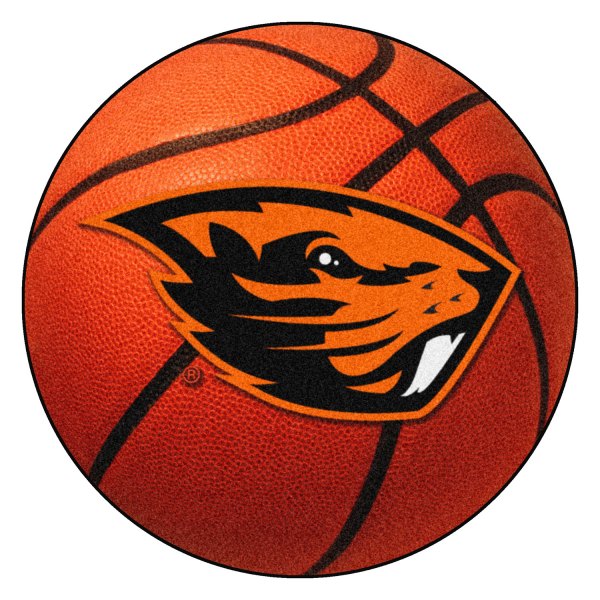FanMats® - Oregon State University 27" Dia Nylon Face Basketball Ball Floor Mat with "Beaver" Logo
